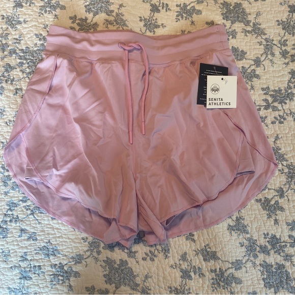 Senita Athletics Pants - Senita Athletics High-Rise Split Short with Bike Short Pink Purple Size Small